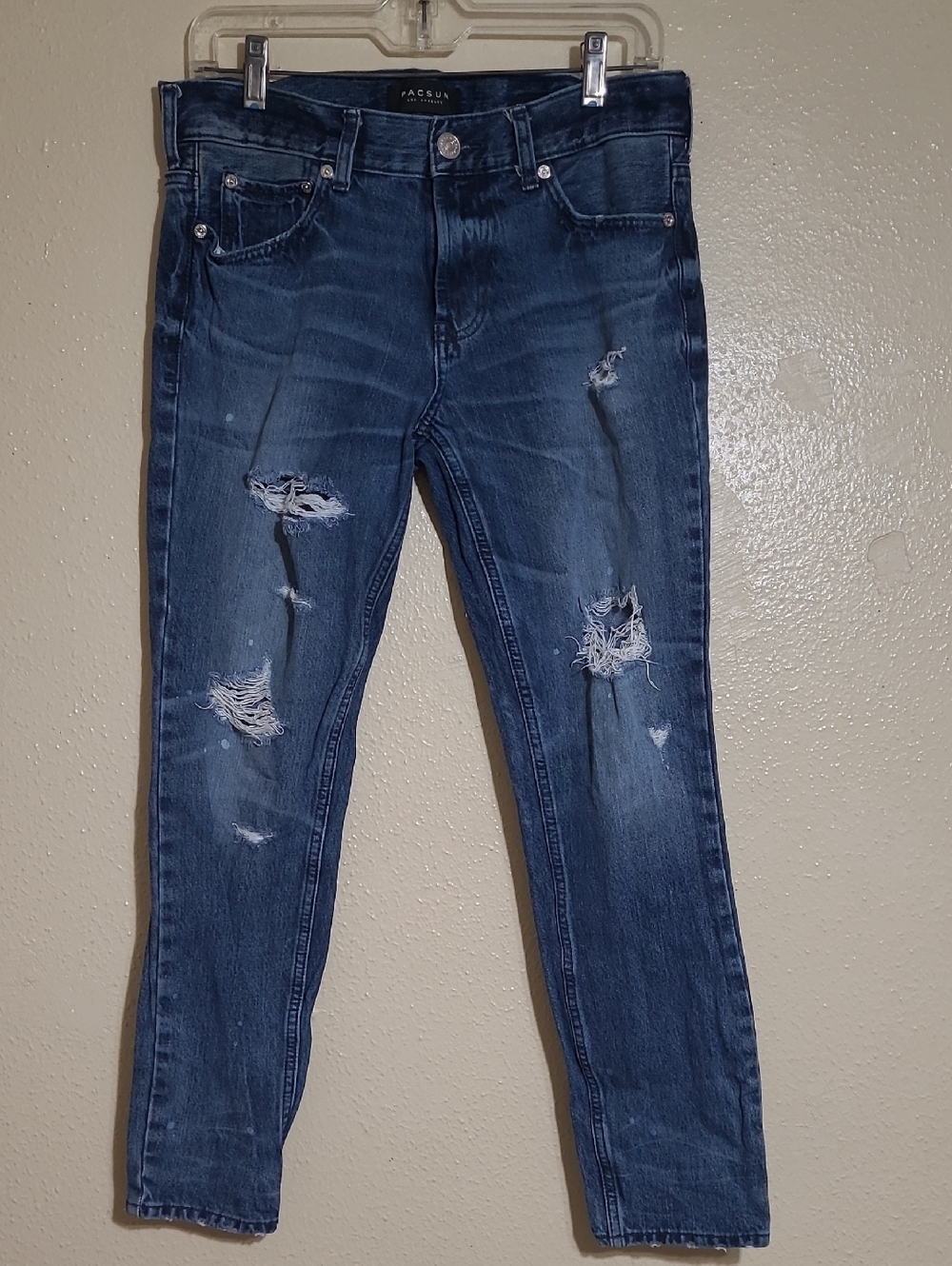 PacSun Distressed Dark Blue Slim Jeans